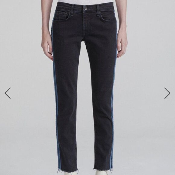 Rag & Bone Black Denim Cropped Jeans Size 29 - Picture 1 of 16